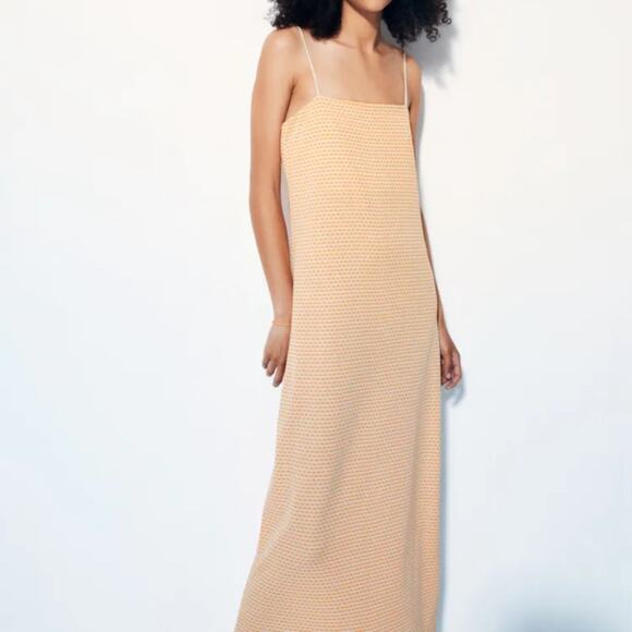 ZARA JACQUARD MIDI DRESS - Picture 9 of 13